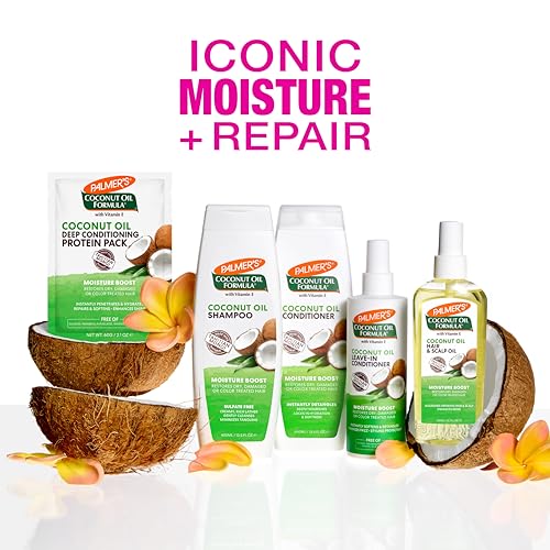 Palmer's Coconut Oil Moisture Boost, Restorative Hair and Scalp Oil Spray, Lasting Hydration and Shine for Dry or Damaged Hair, Promotes Scalp Health, 5.1 Oz