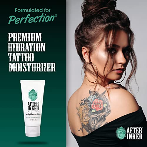 After Inked Tattoo Aftercare Lotion ? Moisturizing Balm for Inked Skin, As Seen on INK MASTER ? Hydrating Cream with Grape Seed Oil, Skin Nourishment & Daily Maintenance ? 3 Fluid oz Tube (1-Pack)