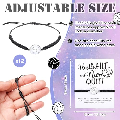 Juexica 48 Pcs Volleyball Team Gifts for Teen Girls: 12 Hair Scrunchies 12 Charm Bracelet 12 Necklace and 12 Love Pattern Waterproof Cosmetic Bags for Players and Volleyball Lovers