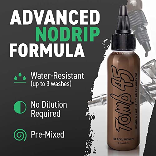 Tomb 45 NODRIP Enhancement Color | Hair Enhancer For Beard & Lineup | Water Resistant Hairline Filler Spray | Barber Beard Liner For Thicker & Fuller Hairstyling | Men¡¯s Grooming Products