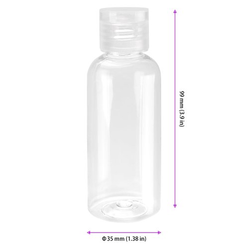 80 PCS 2 oz Clear Plastic Empty Bottles, Leak Proof Travel Size Bottles with Flip Cap For Body Wash, Shampoo, Lotion, Conditioner
