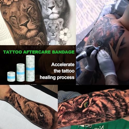 3 Rolls Tattoo Aftercare Bandage - Jconly Waterproof Tattoo Film Second Skin Tattoo Cover Up Patch Tape Healing Wrap Tattoo Supplies for Swimming, Shower, Wound Initial Healing(2 Inch, 4 Inch, 6 Inch)