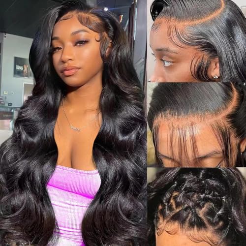 13x6 Lace Front Wigs Human Hair 200% Density Body Wave HD Lace Front Wigs Human Hair Pre Plucked Natural Color Glueless Wig 100% Virgin Lace Front Wigs for Women
