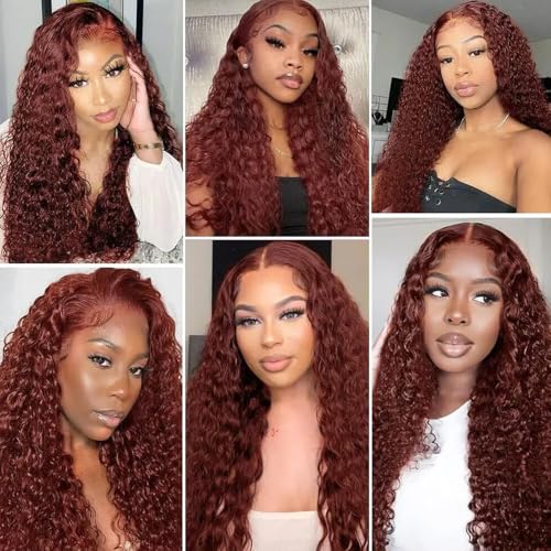 26 28 30 inch Color 33 Bundles Human Hair Reddish Brown Deep Curly Bundles Double Weft Auburn Human Hair Weave Brazilian Virgin Remy Hair Extensions