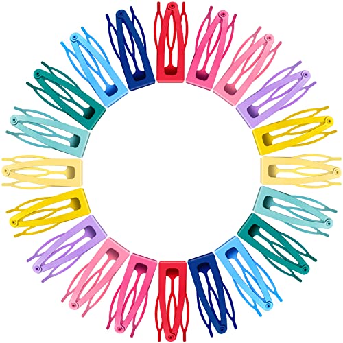 40 Pieces Snap Hair Clips Grip Hair Metal Barrettes for Women Snap Double Clip Pins Accessories for Women Making Salon(Candy Color)