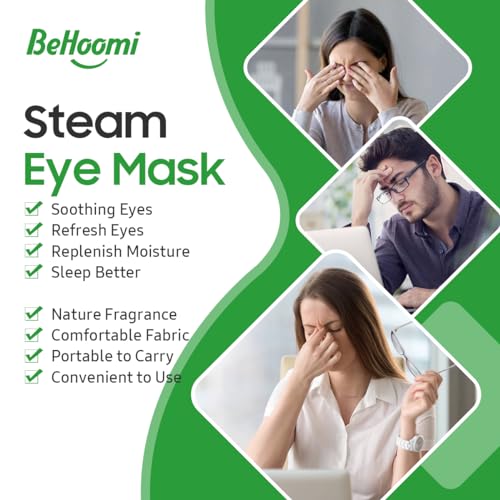 Steam Eye Mask, 10 Packs Heated Eye Mask, Self Heating Disposable SPA Warm Compress for Eyes Sleep Mask, Travel Essentials & Relaxation Gifts, Stocking Stuffers (Lemongrass Scent)