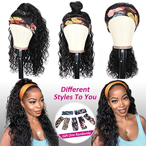Hermosa Water Wave Headband Wig Human Hair Easy Wear 150% Density Brazilian Headband Human Hair Wigs For Black Women Glueless Machine Made Headband Wig 26 inch