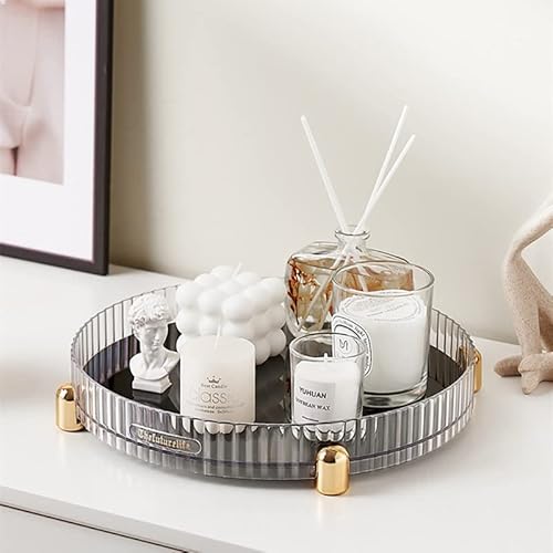Makeup Perfume Organizer, 360¡Æ Rotating Skincare Organizer, Vanity Tray, Spinning Cosmetics Organizer for Dresser, Vanity, Bathroom Countertop, Clear