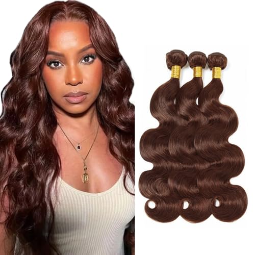 26 28 30 inch Dark Brown Body Wave Bundles Brown Human Hair Bundle #4 Body Wave Bundles Grade 8A Remy Hair Weave