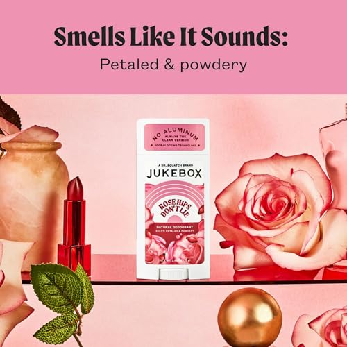 JUKEBOX Natural Deodorant for Women?Rose Hips Don't Lie Scent-Aluminum-Free, No Baking Soda, No Harsh Chemicals, Odor Blocking Technology, Rose, Praline, Lemon Zest-a Dr. Squatch Brand-2.65oz