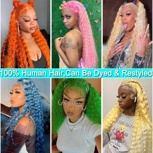 613 Lace Front Wig Human Hair 180 Density Blonde Wig Human Hair Wet and Wavy Wigs for Black Women Glueless HD Lace Frontal Wigs (28 Inch)