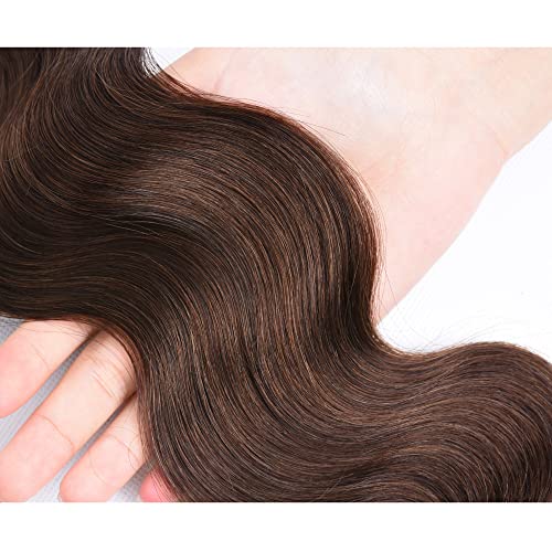 #4 Bundles Dark Brown Body Wave Human Hair Bundle 22 Inch Chocolate Brown Body Wave Bundles Human Hair Extensions