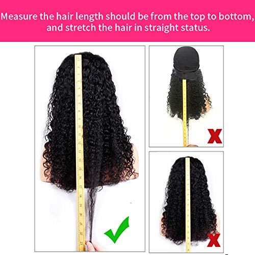 mengkai 18 Inch Headband Wig Human Hair Curly Headband Wigs Human Hair Glueless Wigs Human Hair Pre Plucked None Lace Front Wigs Human Hair With Headband Attached Headband Wig Curly Machine Made
