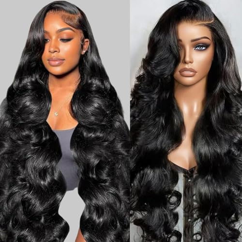 30 Inch 13x6 Lace Front Wigs Human Hair 180 Density Body Wave HD Lace Frontal Wigs Pre Plucked with Baby Hair Glueless Wig for Women