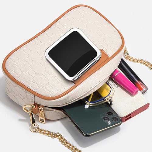 Compact 10X Magnifying Makeup Mirror for Travel, Small Pocket Mirror-Handheld, Foldable & Portable 2-Sided with 10X Magnifying and 1X Mirror for Purses - Square 3.3 x 3.3 inch (Black)