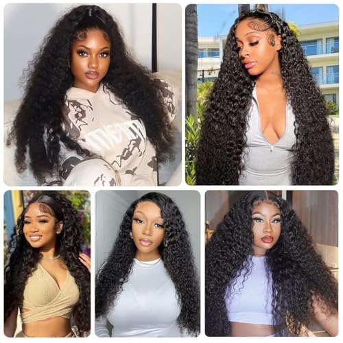 12A Deep Wave Human Hair Bundles 20 20 20 Inch Raw Curly Bundles Human Hair 100% Unprocessed 3 Bundles Brazilian Virgin Human Hair Extensions Quick Weave Natural Black Color