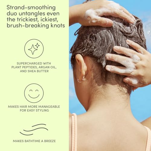 Evereden Kids Haircare Set: Hair Detangling Shampoo & Conditioner for Children Ages 3+, Plant Protein Peptides & Argan Oil, Vegan, Free from Sulfate, Paraben, Phthalate & Petrolatum