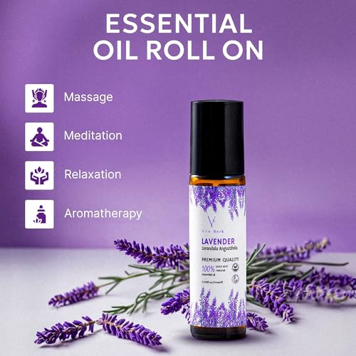 Relaxation Set: Weighted 22MM 100% Natural Silk Eye mask with Lavender & Flax Seeds, Shoulder & Neck Relaxor, Lavender Essential Oil roll-on Dried Aromatherapy sachets Gift Box Meditation