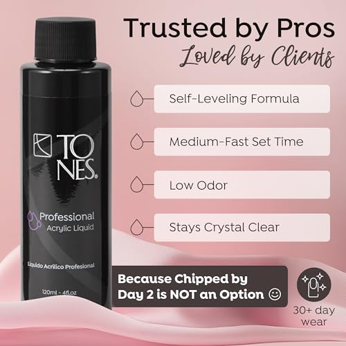 Tones Watermelon Scented EMA Monomer - Odor Neutralizing Acrylic Nail Liquid, Non-Yellowing, Superior Adhesion for Flawless Sets - MMA-Free - Made in USA (32 Fl Oz)