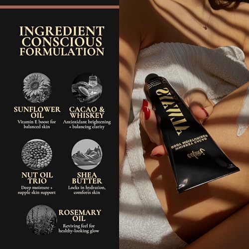 ed&i ALWAYS Moisturizer Body Lotion, Skin Lotion for dry, dull or aging Skin, Smoothing Body butter for all, Hydration Support for Daily Moisturizing - Whiskey Cacao Buttery 5.07 oz