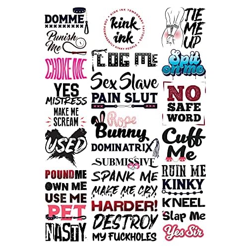 30 BDSM Temporary Tattoo Sexy Naughty Kinky Adult Fake Sticker