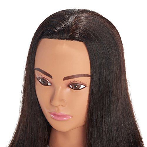 Hairingrid Mannequin Head 24"-26"100% Human Hair Hairdresser Cosmetology Mannequin Manikin Training Head Hair and Free Clamp Holder (R71906LB0218H)