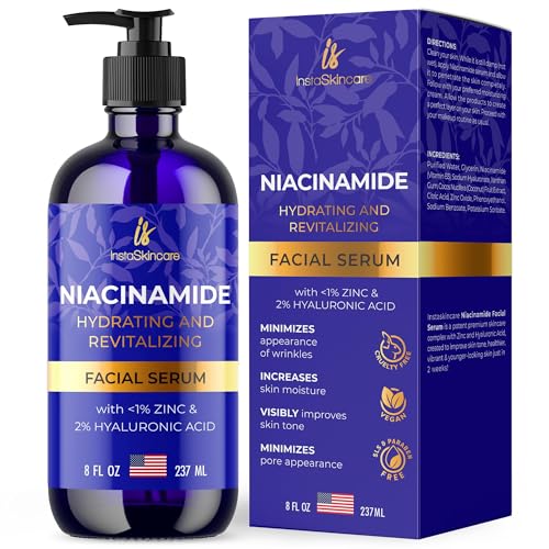 Niacinamide Serum 8Oz for Face 10% with Zinc 1% Vitamin B3 Brightening Serum for Tone, Texture