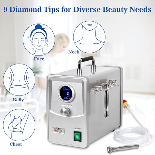 Kendal Professional Diamond Microdermabrasion Machine, Dermabrasion Facial Skin Care Equipment with Digital Display also good for home use 110V-220V HB-SFD02
