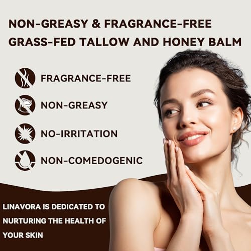 Tallow and Honey Balm ? Natural Moisturizer with Grass-Fed Beef Tallow for Skin, Honey, Vitamin E ? Unscented, 4oz ? Ideal for Face & Body Care