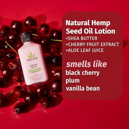 Hempz Mini Dark Red Cherries Lotion, Ultra Hydrating Moisturizer for Body, Hands and Feet 2.25 oz.