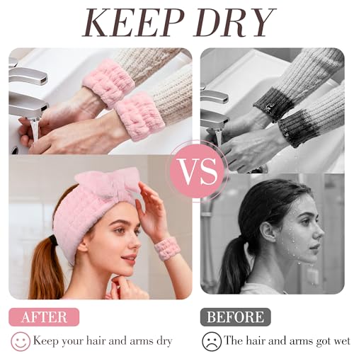 9 Pcs Spa Headband for Washing Face,Skincare Headband and Wristband Set,Women Teen Girls Facial Hairbands for Washing Face, Makeup, Sports, Yoga