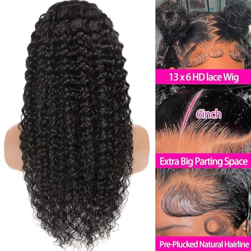 34 Inch Deep Wave Lace Front Wigs Human Hair 13x6 Lace Front Wigs Human Hair Pre Plucked Wigs Human Hair for Women Loose Deep Wave Lace with Baby Hairline