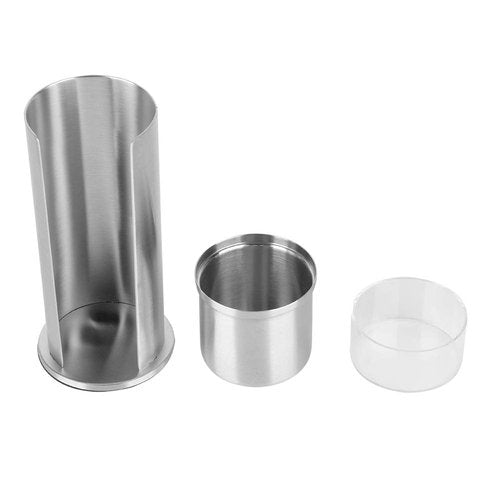 Tomotato Cotton Pad Holder - Stainless Steel Qtip Makeup Removers Dispenser with Lids, 2.9x7.3 inch