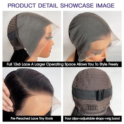 Lemoda Full 13x6 Straight Lace Frontal Human Hair Wigs 250% Density Long/Short Bob Wigs 15A 14Inch HD Transparent 13x6 Full Lace Frontal Wig For Women Pre Plucked Natural Hairline