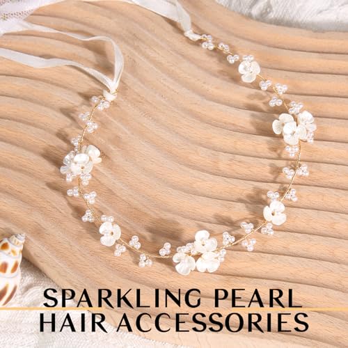 Flower Girl Hair Accessory, Pearl Headpiece for Girls and Women, Wedding, Birthday, Party, and First Communion