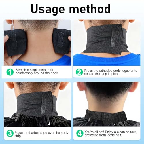 Neck Strips Barber Accessories Professional, Barber Supplies 5 Rolls & 500 Strips, Disposable Barber Neck Strip, Barber Neck Tape for Hair Cutting, Barber Shop Stuff, Black