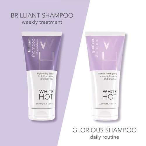 White Hot Shine Duo: Glorious Shampoo & Luminous Conditioner 200ml, shine & cleanse for glossy white & grey hair