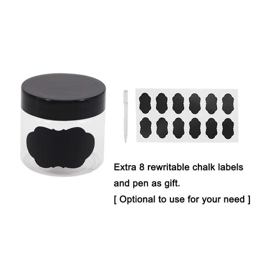zmybcpack 48 pack 2 OZ(55ml) Round Clear Plastic Slime Jars With Lids, Labels, 2 Pens, PET Containers, Storage Jars, Travel Jars For Cosmetic, Makeup, Organization