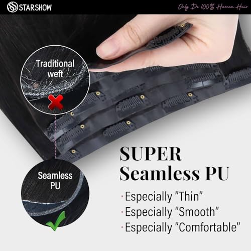 Silky Straight Seamless Clip in Hair Extensions Remy Human Hair Extensions 2Pack 200g 14pcs Silky Straight Clip Ins Hair Extensions Clip In Human Hair 18Inch Natural Black