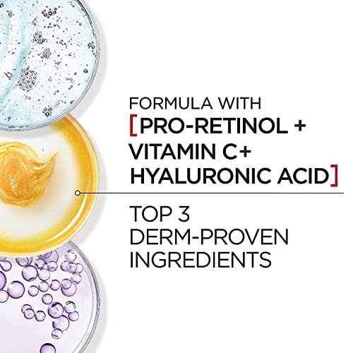 L'Oreal Paris Revitalift Triple Power Anti-Aging Eye Cream, Pro Retinol, Hyaluronic Acid & Vitamin C, Reduce Wrinkles & Puffiness 0.5 fl. oz.