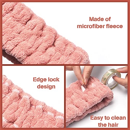 Chuangdi 3 Pieces Spa Headband for Women Facial Makeup Headband Soft Terry Cloth Hairband for Washing Face Mask Spa Shower Gifts(Pink, Gray, Dark Brown)