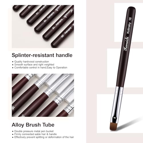 Nail Brush for French Tip, Clean Up Brush for Gel Polish Dual-Use Brush with Wooden Handle for Acrylic/Polygel/Builder Gel #8