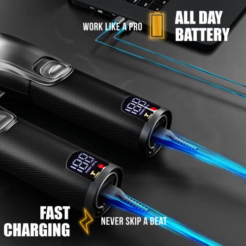 Novah¢ç Professional Hair Clippers for Men, Professional Barber Clippers and Trimmer Set, Mens Cordless Hair Clipper for Barbers Haircut Kit Fade