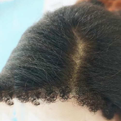 Natural Color 4C Kinky Edges Curly Baby Hair Hairline Yaki Straight Bob 13X4 HD Lace Front Pixie Cut Wig Glueless Human Hair Pre Plucked with Bleached Knots 180 Density for Black Woman 12 Inch