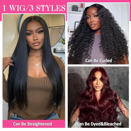13x4 Body Wave Lace Front Wigs Human Hair Pre Plucked 200 Density Glueless Human Hair Wigs for Women 30 Inch HD Frontal Wig with Baby Hair