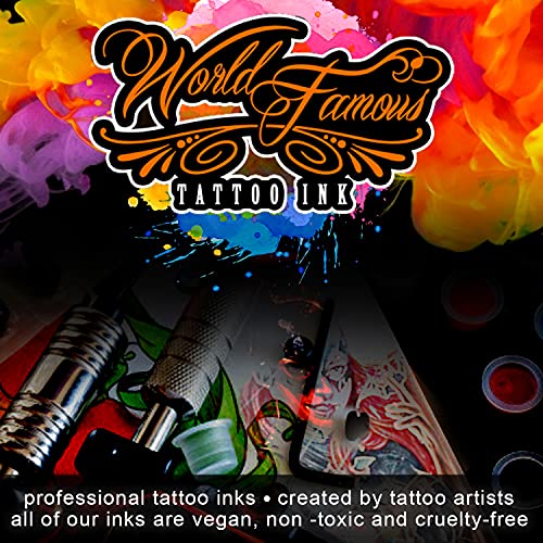 World Famous Tattoo Ink - Poch Monochromatic Tattoo Kit of 6 Tattoo Ink - Professional Tattoo Ink in Grey & Black Shades - Skin-Safe Permanent Tattooing - Vegan & Non-Toxic (1 oz Each)