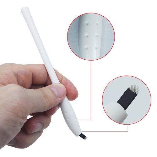 CHOOSE-IT 18U Microblading Disposable Pens Microblading Supplies 10 PCS Signature Microblading Needle Pen Microblading Kit Eyebrow Makeup Disposable Sterile Microblades