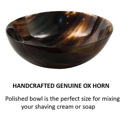 Parker Genuine Ox Horn Palm Lathering Shave Bowl – Handcrafted Natural Horn Bowl for Wet Shaving & Shave Soap Lather Mixing