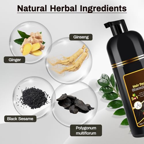 Dark Burdgundy Hair Dye Shampoo for Gray Hair Coverage 3 in 1 o Natural Herbal Hair Color for Women, Champu Con Tinte Para Canas (dark burgundy)