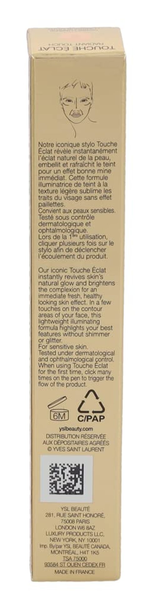 Yves Saint Radiant Touch/Touche Eclat #2 Luminous Ivory (Beige), 0.1 Ounce